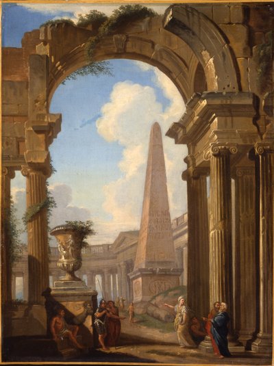 Capricci římských ruin s postavami od Giovanni Paolo Pannini
