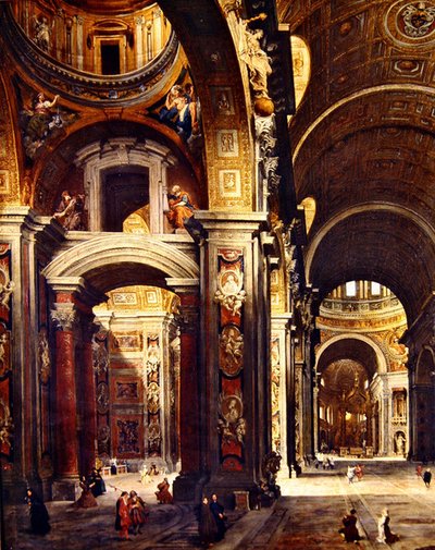 Kardinál Melchior de Polignac na návštěvě svatého Petra v Římě, 1730 od Giovanni Paolo Pannini