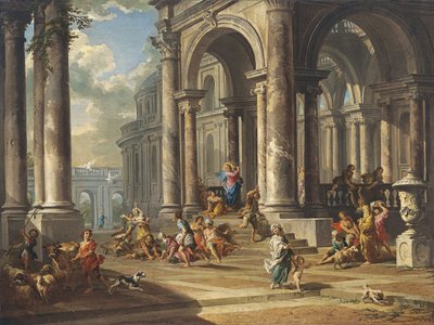 Kristus vyhání směnárníky z chrámu od Giovanni Paolo Pannini