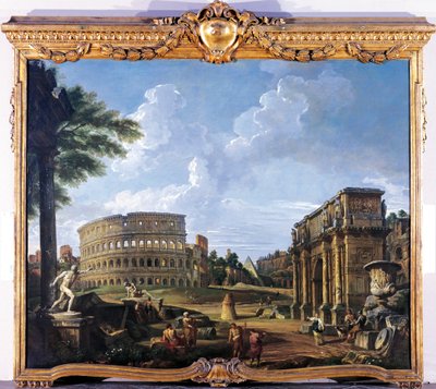 Koloseum a Konstantinův oblouk od Giovanniho Paola Panniniho (1691-1765) od Giovanni Paolo Pannini