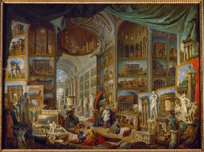 Galerie pohledů na starověký Řím ... od Giovanni Paolo Pannini or Panini