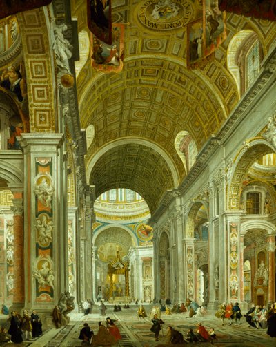 Interiér baziliky svatého Petra od Giovanni Paolo Pannini