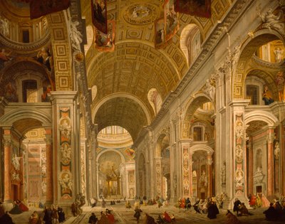 Interiér baziliky svatého Petra od Giovanni Paolo Pannini