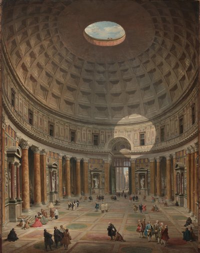 Interiér Pantheonu, Řím, 1747 od Giovanni Paolo Pannini