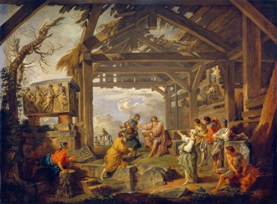 Sibyla z Cumae prorokující narození Krista. Obraz Giovanni Paolo Panini (Pannini) (1691-1765), olej na plátně od Giovanni Paolo Pannini