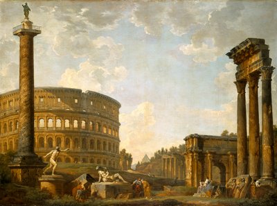 Roman Capriccio: Koloseum a další památky (olej na plátně) od Giovanni Paolo Pannini