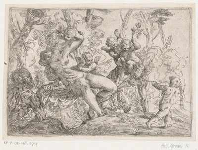 Satyr zajatý putti a Venuší od Giovanni Pietro Possenti