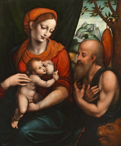 Panna a dítě se svatým Jeronýmem od Giovanni Pietro Rizzoli (attr. to) Giampietrino