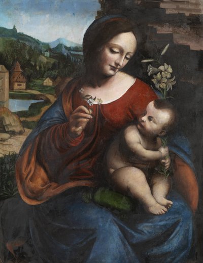 Panna a dítě s lilií, cca 1510-20 (olej na desce) od Giovanni Pietro Rizzoli (attr. to) Giampietrino