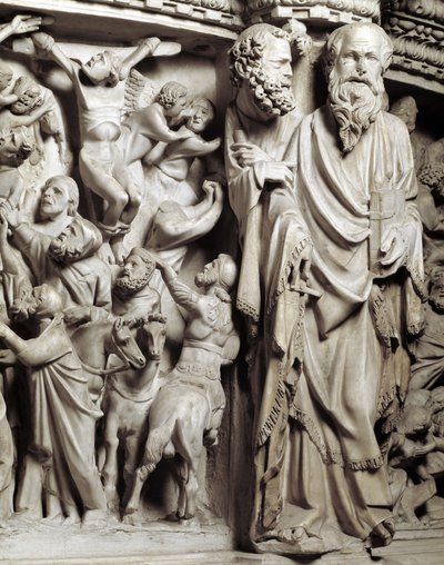 Detail reliéfů Židle realizovaný Giovanni Pisano od Giovanni Pisano
