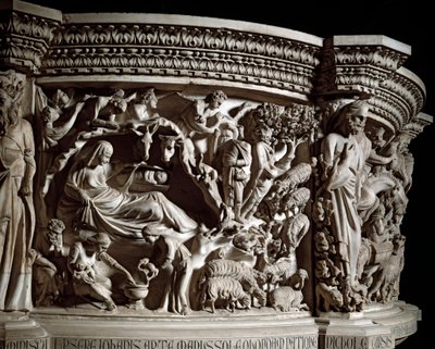 Narození, detail od Giovanni Pisano