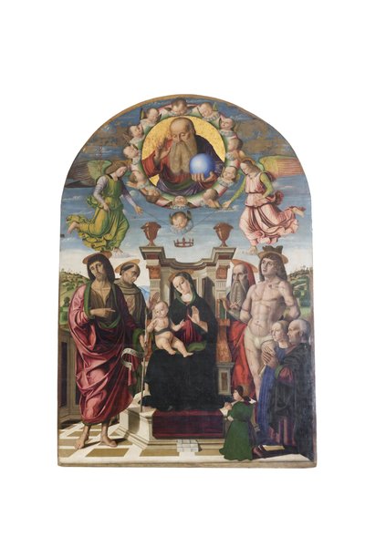 Madona s dítětem na trůně se svatými od Giovanni Santi