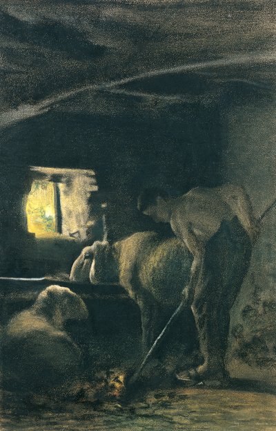 Ve stáji od Giovanni Segantini