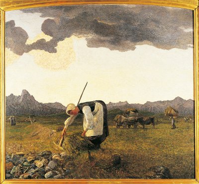 Švýcarsko, Svatý Mořic, Sklizeň sena od Giovanni Segantini