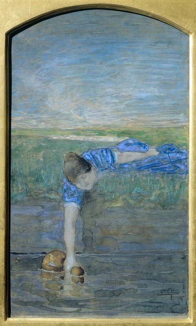Ženy u řeky, Giovanni Segantini (1858-1899) od Giovanni Segantini