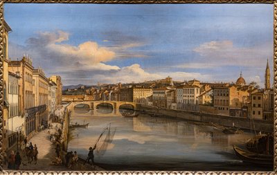 Pohled na Arno z mostu Alla Carraia od Giovanni Signorini