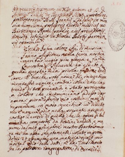 Ručně psaná stránka smlouvy o hudbě od Giovanniho Spatara od Giovanni Spataro