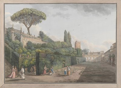Zahrada Palazzo Colonna, ca. 1780. Tvůrci: Giovanni Volpato, Louis Ducros. od Giovanni Volpato, Louis Ducros