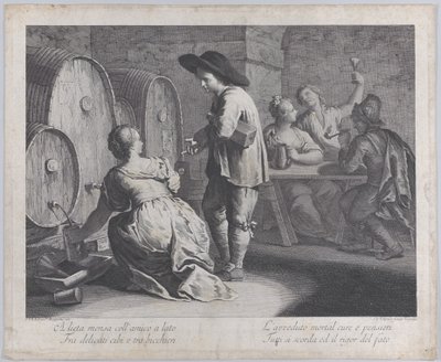 Barmanka plní hrnky..., 1760-70. od Giovanni Volpato