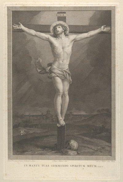 Kristus ukřižovaný na kříži, lebka na základně, ca. 1770-1803. od Giovanni Volpato