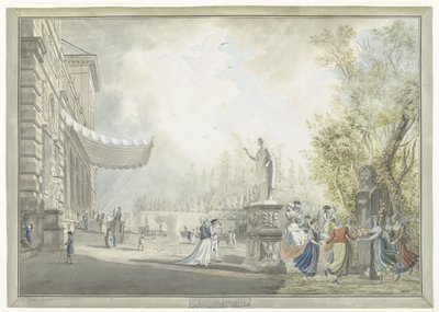 Pohled na Villa Borghese Pinciana a zahrady Villa Borghese v Římě La ville Borghese (název na objektu) Pohledy na Řím a okolí (název série) od Giovanni Volpato