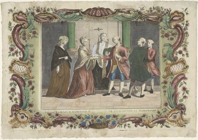 Svátost manželství VII. sacramentum matrimonium / VII. sacramento el matrimonio (titul na předmětu) Sedm svátostí (název série) od Giovanni Volpato