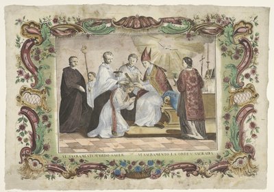 Svátost kněžství VI. sacramentum ordo sacer / VI. sacramento la orden sacrada (titul na předmětu) Sedm svátostí (název série) od Giovanni Volpato