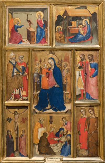 Italština:  Madona s dítětem se svatými od Giovanni da Milano