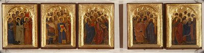 Predella, Polyptych svatých, panen a mučedníků (tempera na panelu) od Giovanni da Milano