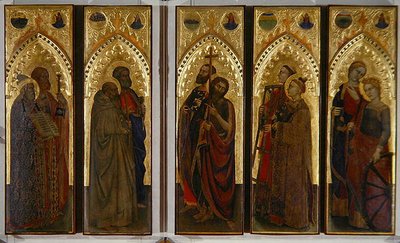 Svatí, panny a mučedníci, cca 1350-60 (tempera na panelu) od Giovanni da Milano