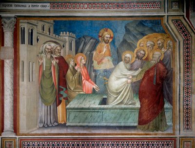 Vzkříšení Lazara (Freska od Giovanni da Milano