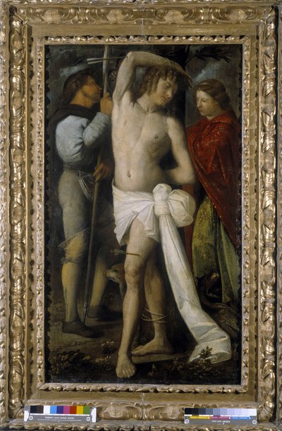 Svatý Roch, Svatý Sebastián a Svatá Margarita (olej na plátně) od Giovanni de Busi Cariani