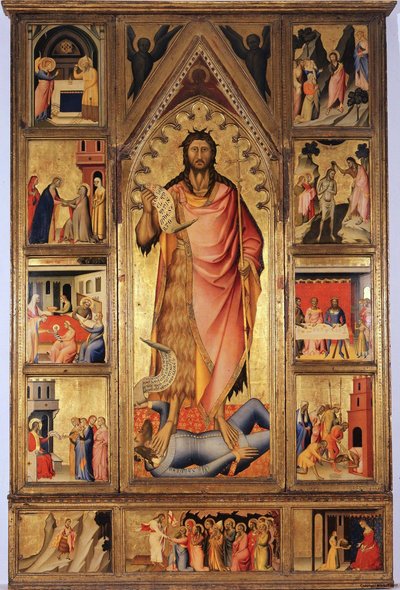 Oltářní obraz Křtitele od Giovanni del Biondo