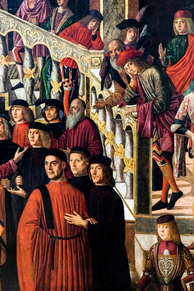Zázračné uzdravení dcery Benvegnudo da San Polo díky relikvii kříže, kolem roku 1502 (olej na plátně) od Giovanni di Niccolo Mansueti
