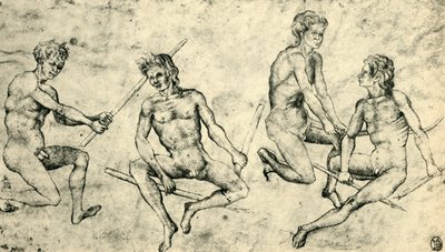 Čtyři nazí muži, polovina konce 15. století, 1943. od Giovanni di Paolo