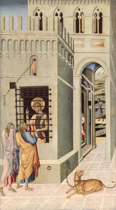 Svatý Jan Křtitel ve vězení navštívený dvěma učedníky, 145560. od Giovanni di Paolo