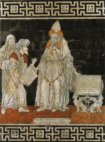 Hermes Trismegistos. Podlahová mozaika v katedrále Siena, 1488. od Giovanni di Stefano