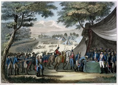 Pacification of the Vendee generálem Hochem (1768-97) 20. dubna 1795 (barevná rytina) od Karl Girardet