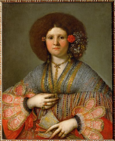 Portrét benátské dámy (malba na plátně) od Girolamo Forabosco