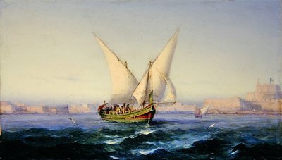 U přístavu Valetta od Girolamo Gianni