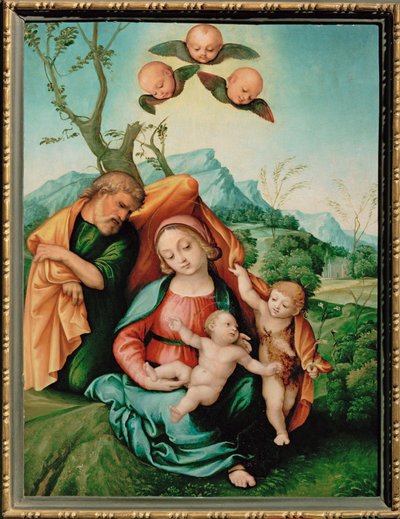 Svatá rodina (malba na dřevě) od Girolamo Marchesi da Cotignola