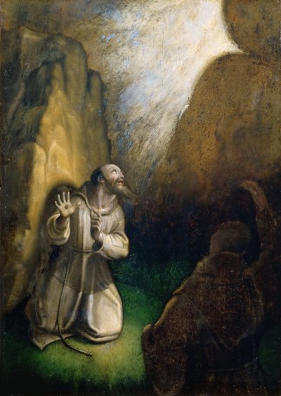 Svatý František přijímá stigmata. od Girolamo Muziano