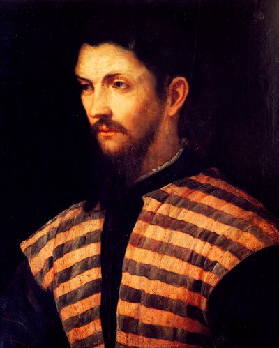 Portrét muže, Girolamo Romano známý jako il Romanino (1485-1560), olej na plátně. od Girolamo Romanino