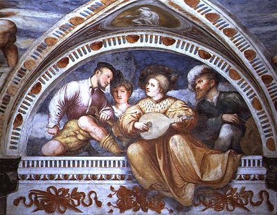 Koncert: smyčcové nástroje, luneta od Girolamo Romanino