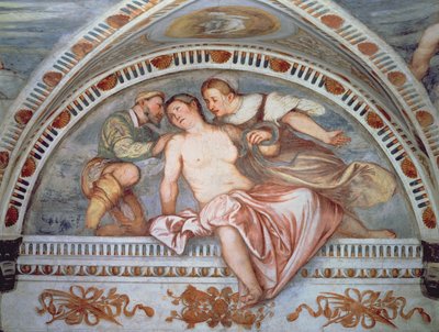 Smrt Kleopatry, luneta, 1531-32 od Girolamo Romanino