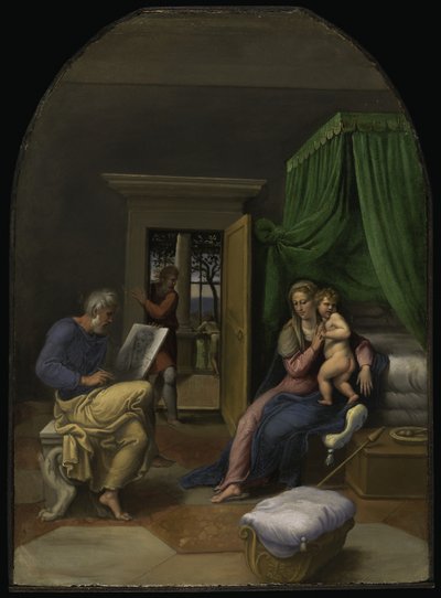 Svatý Lukáš kreslí Pannu Marii s dítětem, asi 1535 (olej na desce) od Girolamo da Carpi