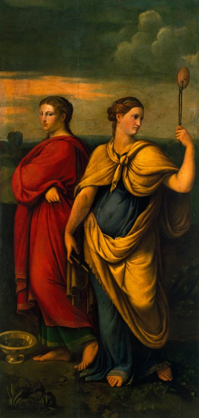 Svatá Lucie a svatá Agáta od Girolama da Carpi (cca 1501-1556) od Girolamo da Carpi