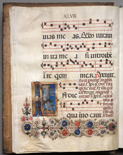 Antifonář: Iniciála, anděl, c. 1470-1480. od Girolamo da Cremona