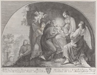 Klanění Kristu svatým Františkem, 1723-59. od Giuliano Giampiccoli