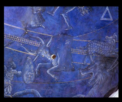 Cesta Slunce mezi hvězdami v noci 4. července 1442, detail Býka, z podhledu nad oltářem, kolem 1430 (detail 85088) od Giuliano dArrighi Pesello
